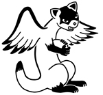 logo - winged ferret with rugby ball